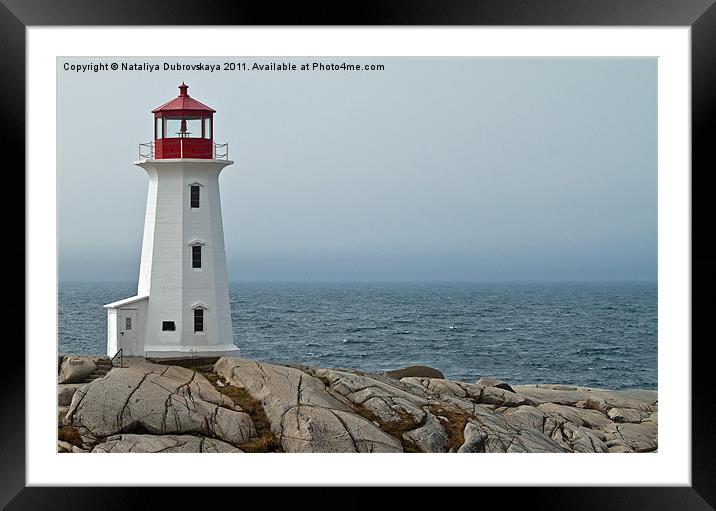 Peggy's Cove Lighthouse, Nova Scotia, Canada. Framed Mounted Print by Nataliya Dubrovskaya