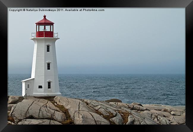Peggy's Cove Lighthouse, Nova Scotia, Canada. Framed Print by Nataliya Dubrovskaya