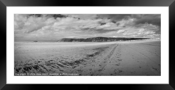 Brean Sands panorama Framed Mounted Print by Chris Rose