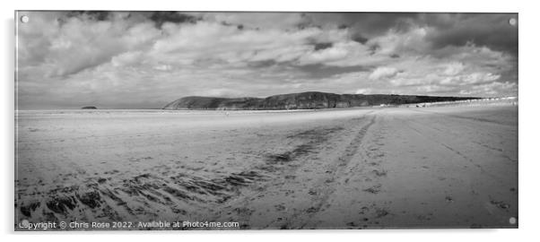Brean Sands panorama Acrylic by Chris Rose