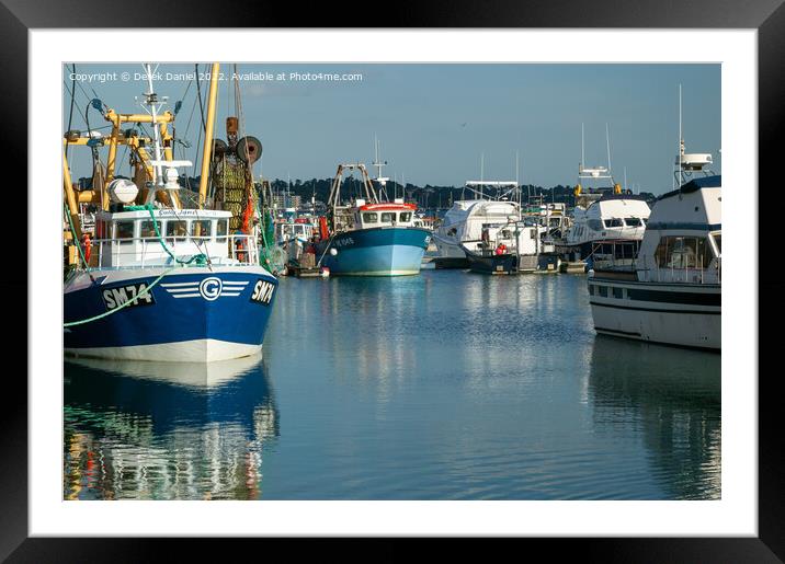 Fishing Boats at Poole Quay Framed Mounted Print by Derek Daniel