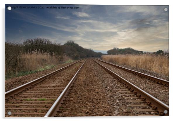 Cornish Main train Line to penzance Acrylic by kathy white