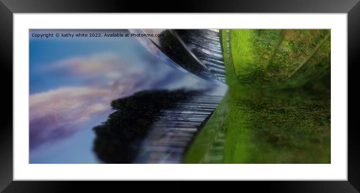 Spoon reflections,nearly there trees, Framed Mounted Print by kathy white