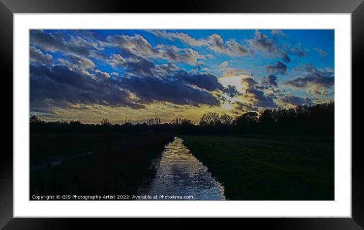 Sunset at the Watermeadows Framed Mounted Print by GJS Photography Artist