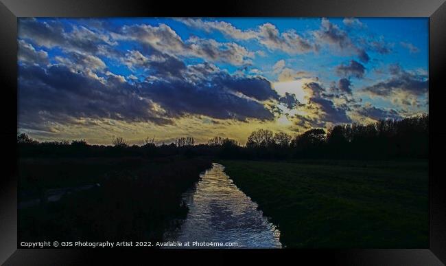 Sunset at the Watermeadows Framed Print by GJS Photography Artist