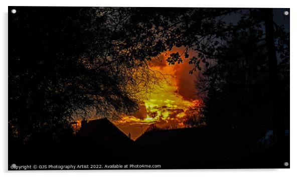 Fire in the Sky Acrylic by GJS Photography Artist
