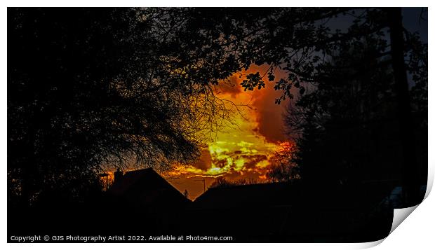 Fire in the Sky Print by GJS Photography Artist