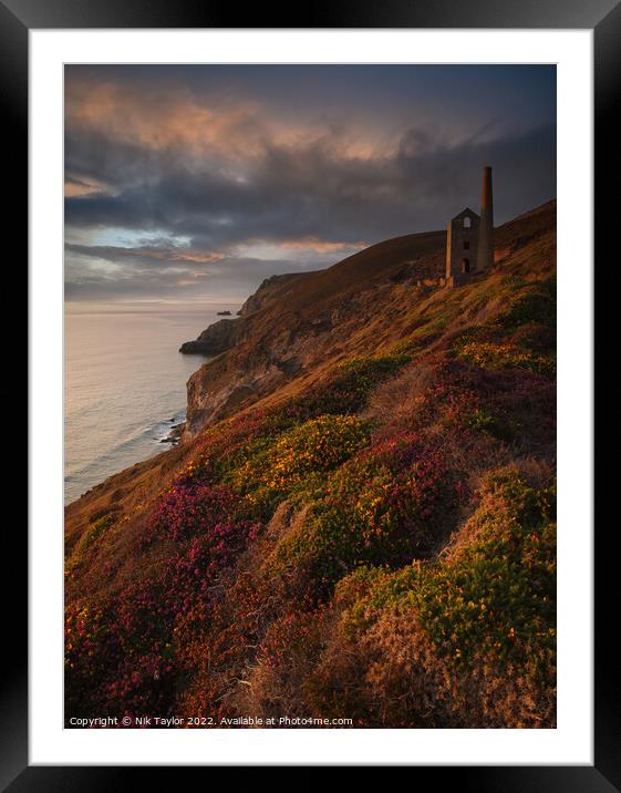 Cornish view at sunset Framed Mounted Print by Nik Taylor