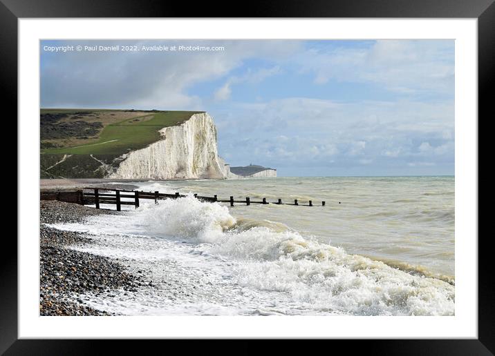 Cliffs and waves   Framed Mounted Print by Paul Daniell