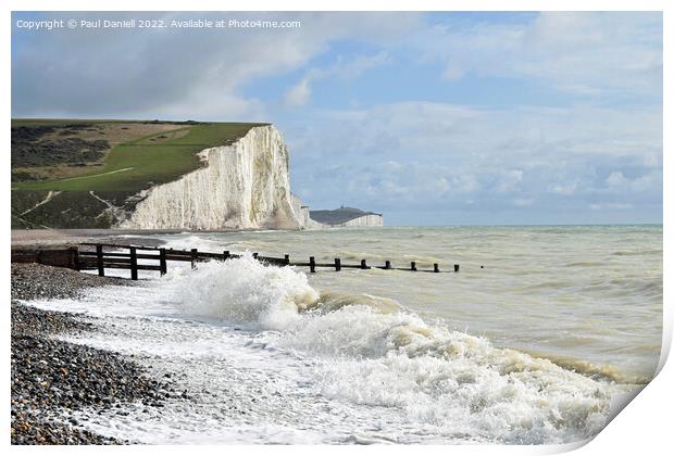 Cliffs and waves   Print by Paul Daniell