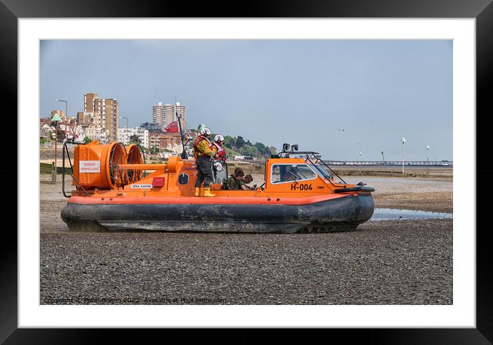 Heroic RNLI Hovercraft Rescues Lives Framed Mounted Print by Peter Bolton