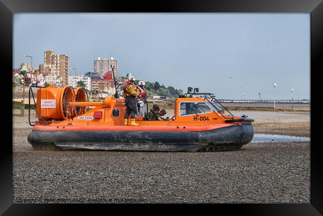 Heroic RNLI Hovercraft Rescues Lives Framed Print by Peter Bolton