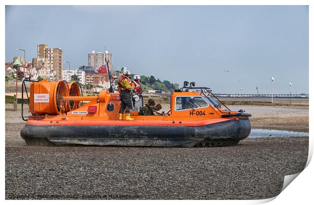 Heroic RNLI Hovercraft Rescues Lives Print by Peter Bolton