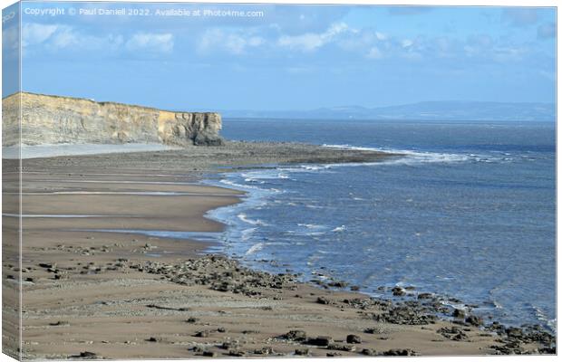 Nash point from Monk Nash Canvas Print by Paul Daniell