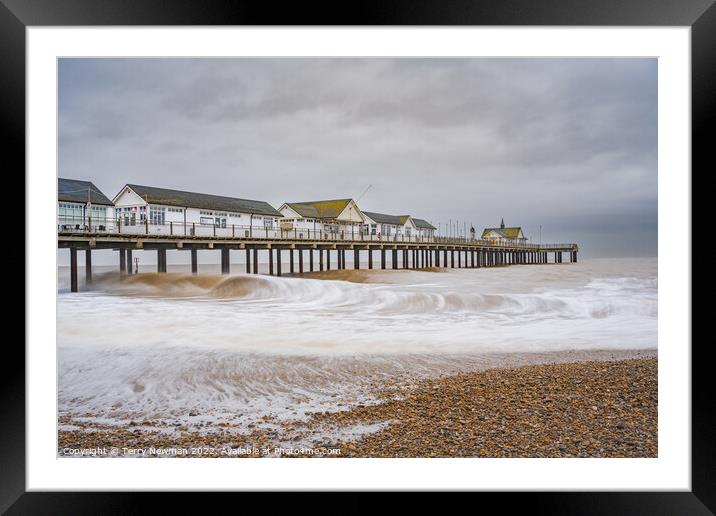 Winter Magic at Southwold Pier Framed Mounted Print by Terry Newman