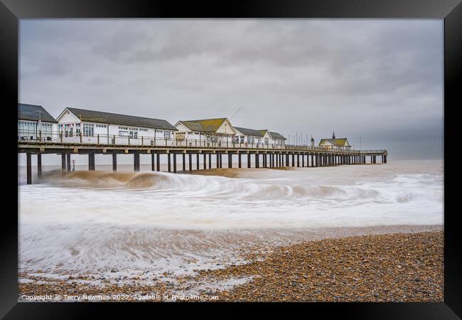 Winter Magic at Southwold Pier Framed Print by Terry Newman