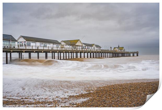 Winter Magic at Southwold Pier Print by Terry Newman