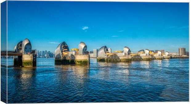The Thames barrier, London, England Canvas Print by Travel and Pixels 