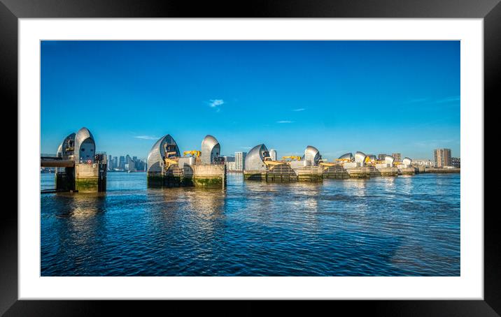 The Thames barrier, London, England Framed Mounted Print by Stuart Chard