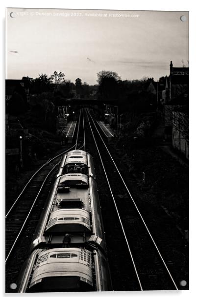 Heading home on the rails Acrylic by Duncan Savidge
