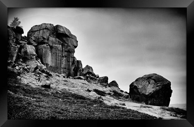 Cow and Calf rocks Framed Print by David McCulloch