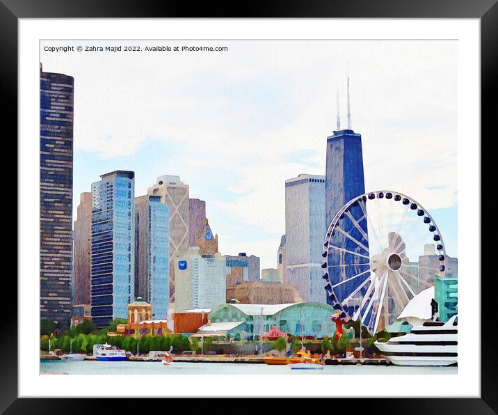 Chicago in its full glory Framed Mounted Print by Zahra Majid
