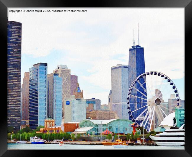 Chicago in its full glory Framed Print by Zahra Majid