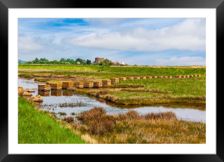 Tank traps at shingle street  Framed Mounted Print by Kevin Snelling