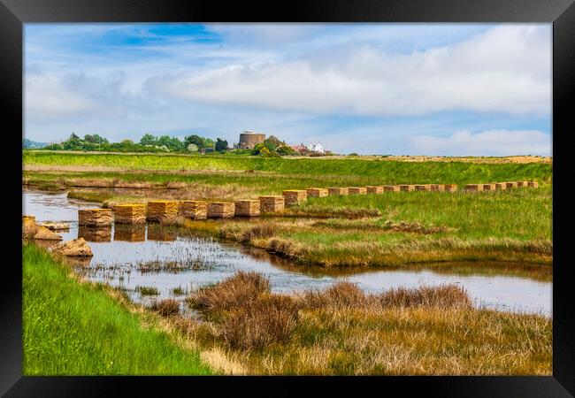 Tank traps at shingle street  Framed Print by Kevin Snelling