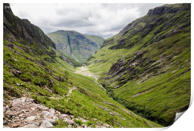 Lost or Hidden Valley of Glen Coe Scotland Print by Pearl Bucknall