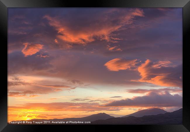 Maentwrog Sunset Framed Print by Rory Trappe
