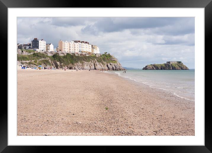 South Beach, Tenby, West Wales, UK Framed Mounted Print by Andrew Bartlett