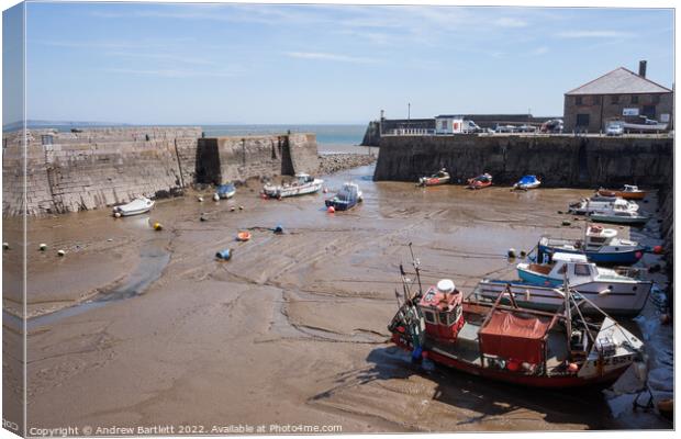 Porthcawl Harbour, South Wales, UK Canvas Print by Andrew Bartlett