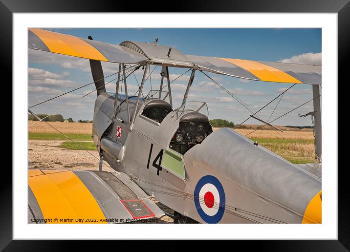 Experience the Thrill of Vintage Biplane Aviation Framed Mounted Print by Martin Day