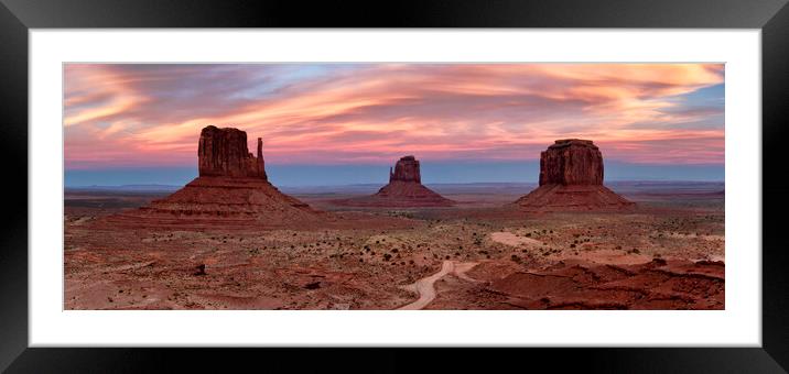 Monument Valley Panorama Framed Mounted Print by Matthew Train