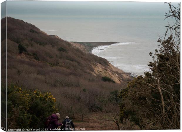 Hiking in Hastings Country Park  Canvas Print by Mark Ward