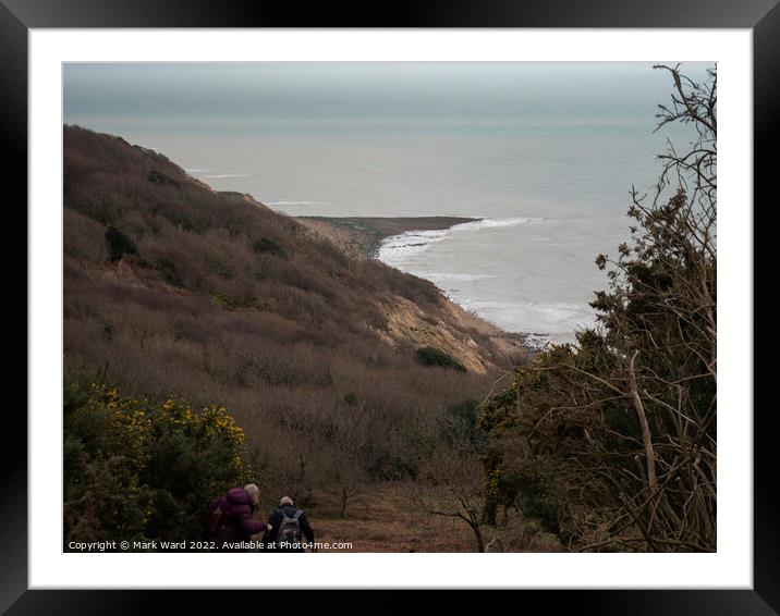 Hiking in Hastings Country Park  Framed Mounted Print by Mark Ward