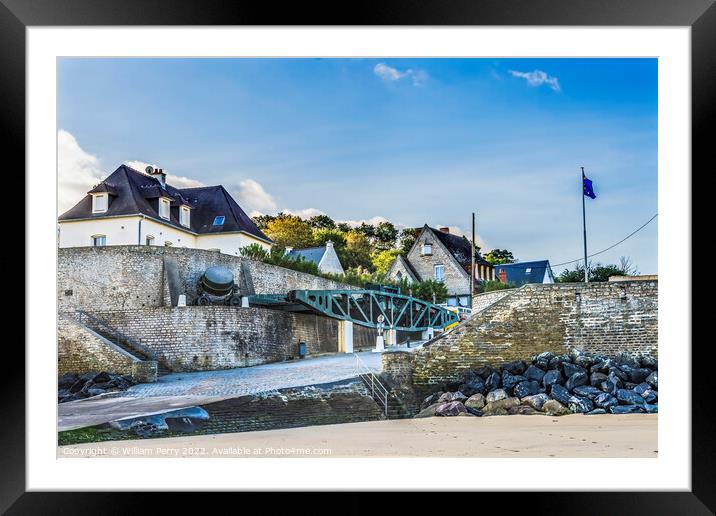 Road Out Beach Mulberry Harbor Arromanches Normandy France Framed Mounted Print by William Perry