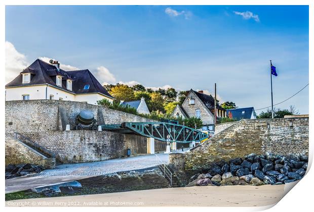 Road Out Beach Mulberry Harbor Arromanches Normandy France Print by William Perry