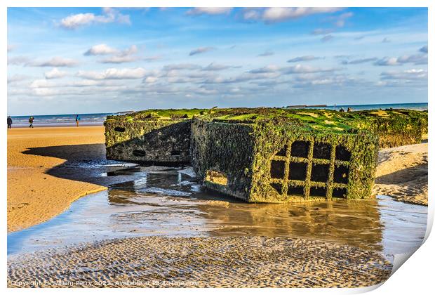 Old Ramp Beach Mulberry Harbor Arromanches Normandy France Print by William Perry
