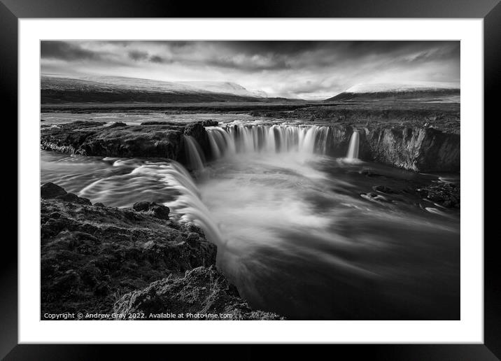 Godafoss Iceland Framed Mounted Print by Andy Gray
