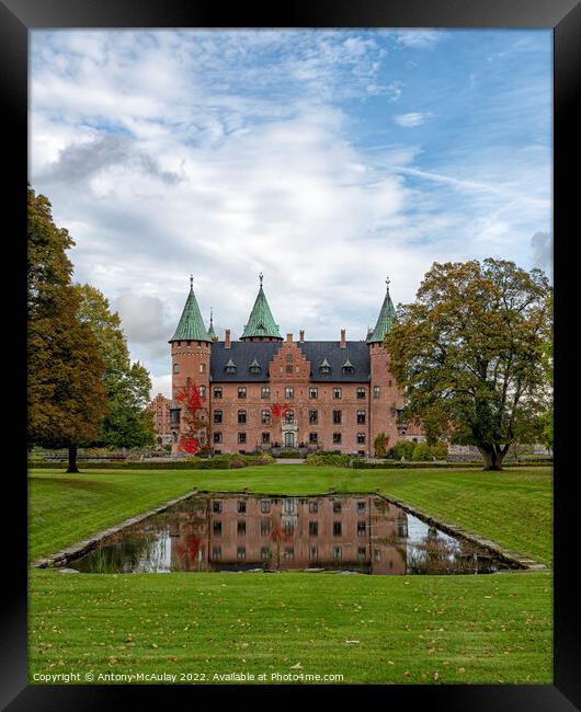 Trolleholm Castle Reflected in Water Framed Print by Antony McAulay