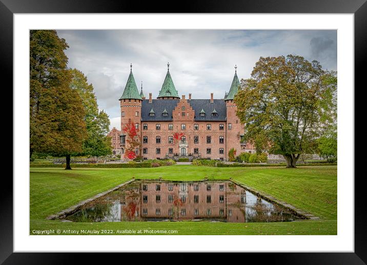 Trolleholm Castle Pond Reflection Framed Mounted Print by Antony McAulay