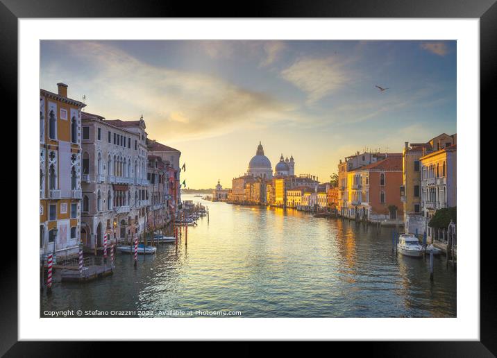 Venice Grand Canal and Santa Maria della Salute church  Framed Mounted Print by Stefano Orazzini