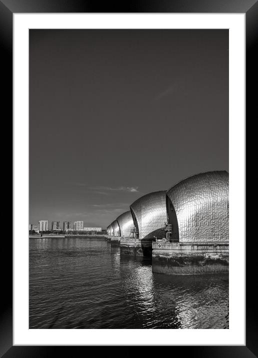 The Thames barrier Framed Mounted Print by Travel and Pixels 