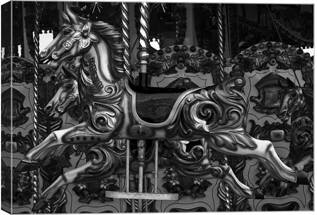 Merry go round horses Canvas Print by Steve Purnell