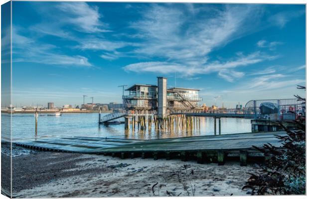 Thames Wharf Canvas Print by Travel and Pixels 