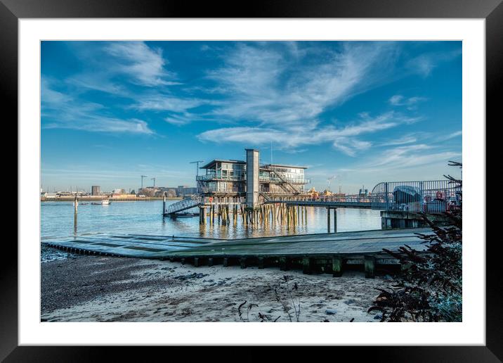 Thames Wharf Framed Mounted Print by Travel and Pixels 