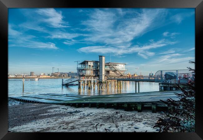 Thames Wharf Framed Print by Travel and Pixels 