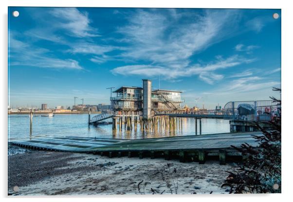 Thames Wharf Acrylic by Travel and Pixels 